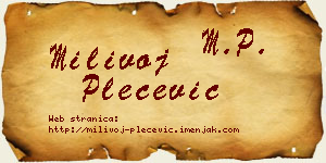 Milivoj Plećević vizit kartica